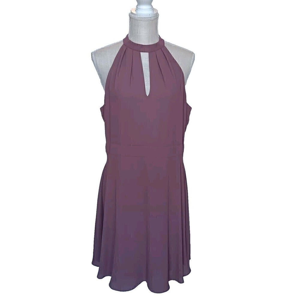 Express Women's Size 14 Purple-Brown Party Dress w/Back Cutout.  Runs small.